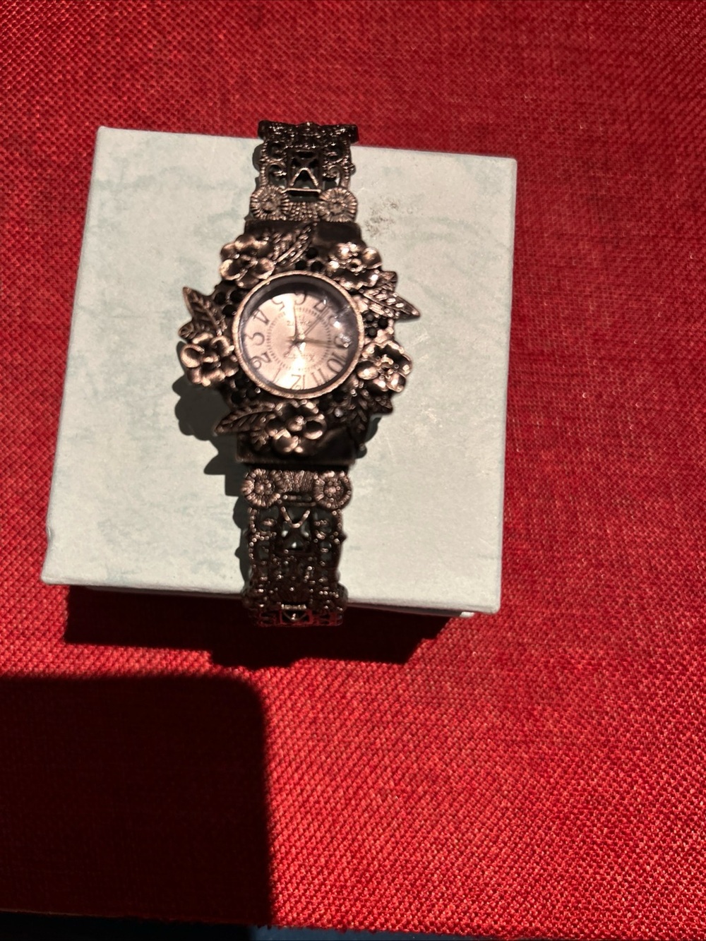 Intricate Silver Floral Women's Watch Bracelet